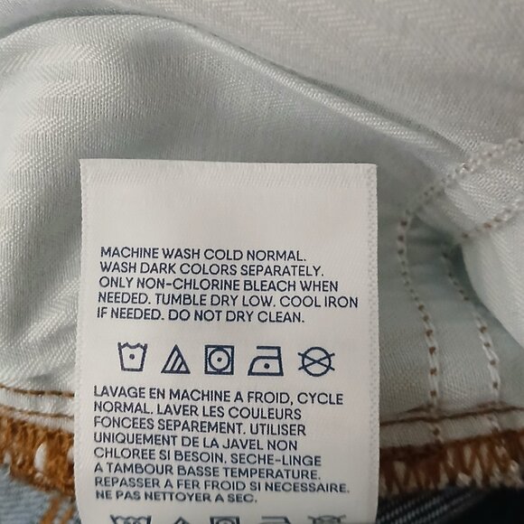 Lands End Jeans Size 14 Recover Wide Leg High Rise Dark Blue Denim Stretch - Picture 11 of 11